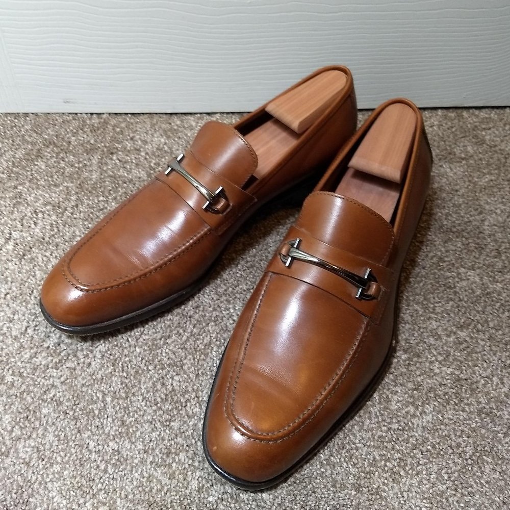 Broletto slip on men's dress shoes, brown, 10M